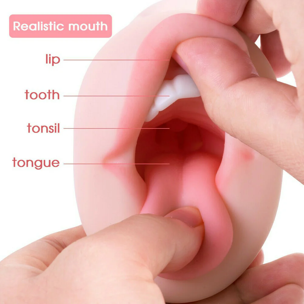 1.06Lb Pocket Pussy Realistic Mouth with 3D Teeth and Tongue male stroker - Image 5
