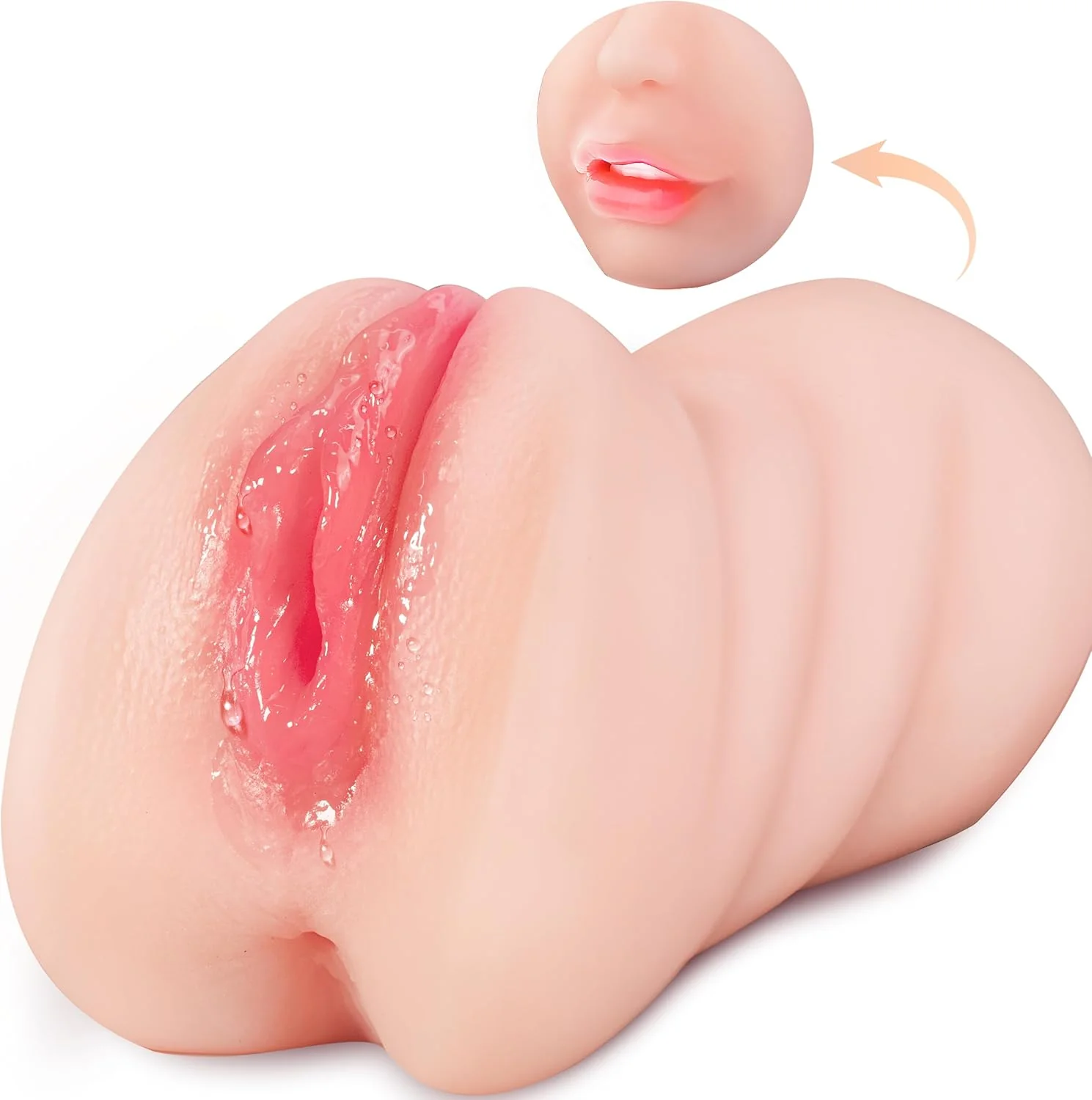 1.43Lb 3-in-1 Pocket Pussy Vagina and Tight Anus Deep Throat Oral Male Stroker - Image 7