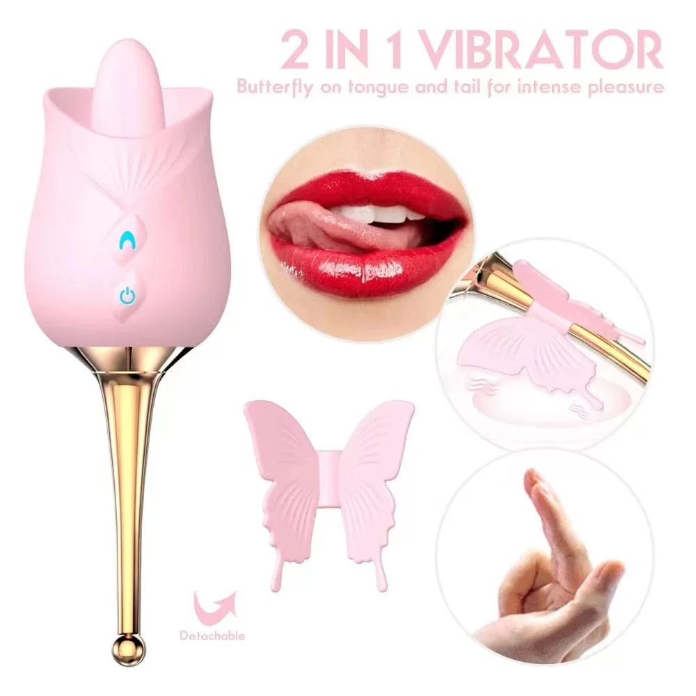 10-Frequency Vibration Tongue Licking Rose Vibrator - Image 5