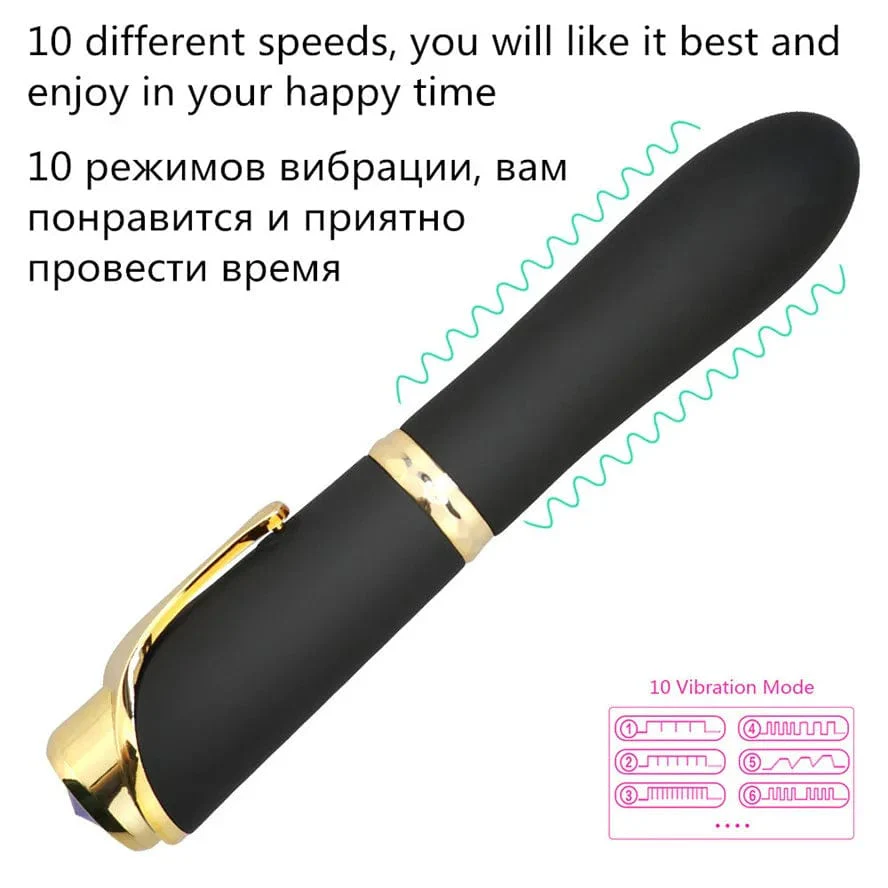 10 Speed Pen-shaped G-spot Vibrating Dildo Magic Massager - Image 4