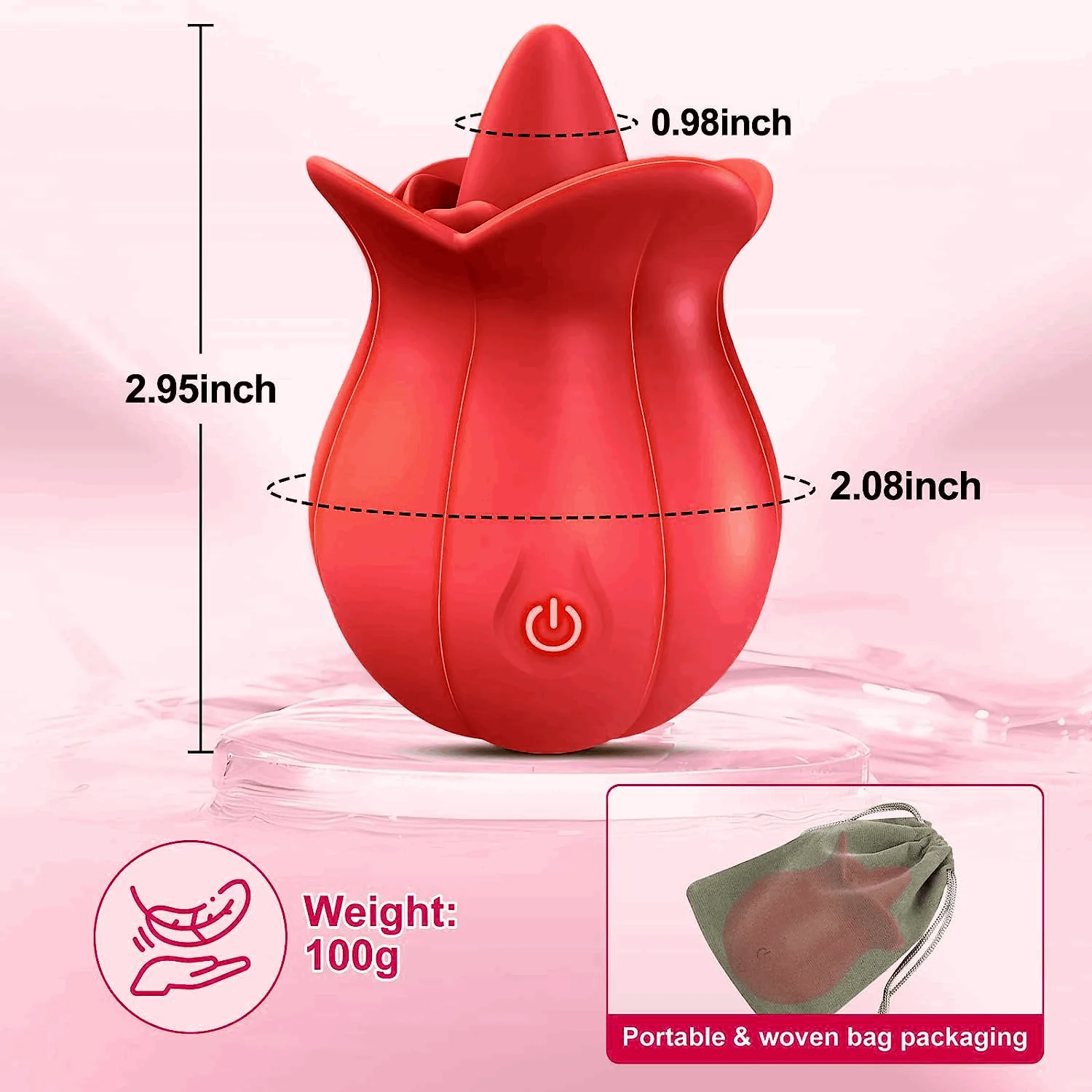 10 Speeds Rose Vibrator With Tongue - Image 5
