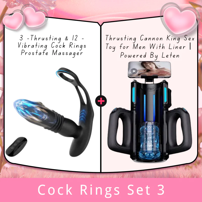 3 -Thrusting & 12 -Vibrating Cock Rings Prostate Massager - Image 10