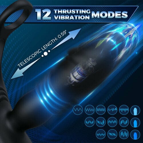 3 -Thrusting & 12 -Vibrating Cock Rings Prostate Massager - Image 2