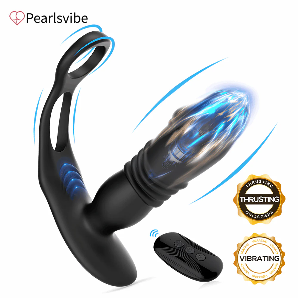3 -Thrusting & 12 -Vibrating Cock Rings Prostate Massager - Image 7