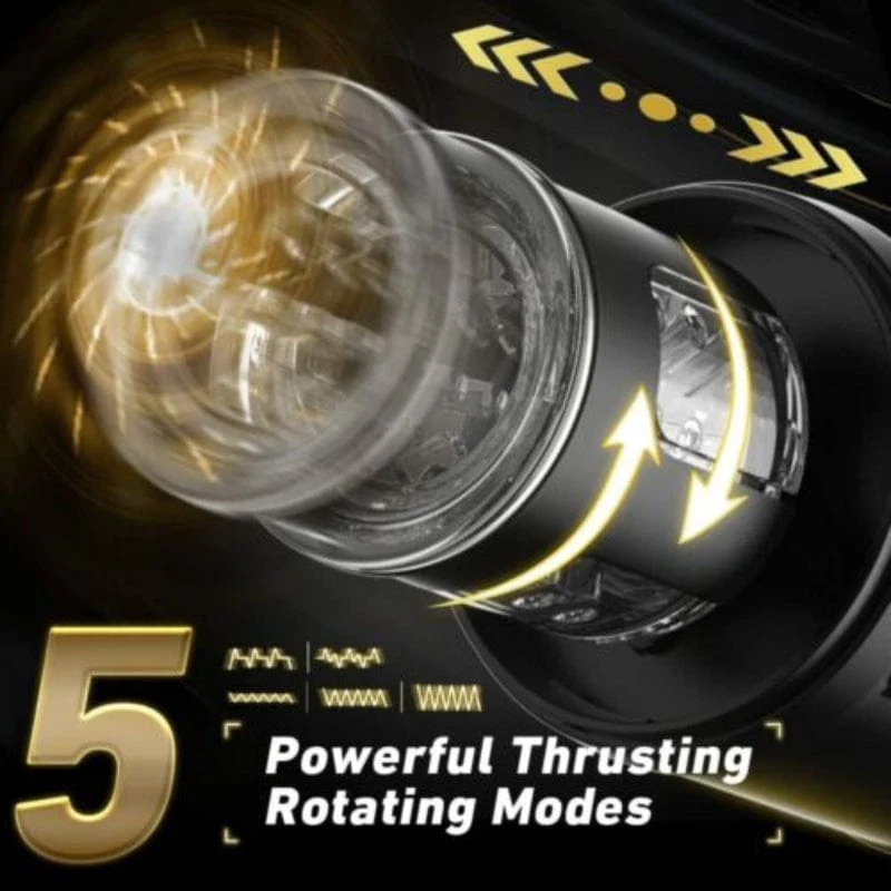 Black Panda Adams 5 Sucking 5 Telescoping 10 Vibrating Oral Sex Male Masturbator - Image 4