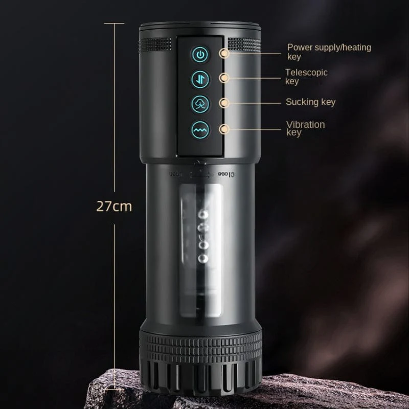Black Panda Adams 5 Sucking 5 Telescoping 10 Vibrating Oral Sex Male Masturbator - Image 7