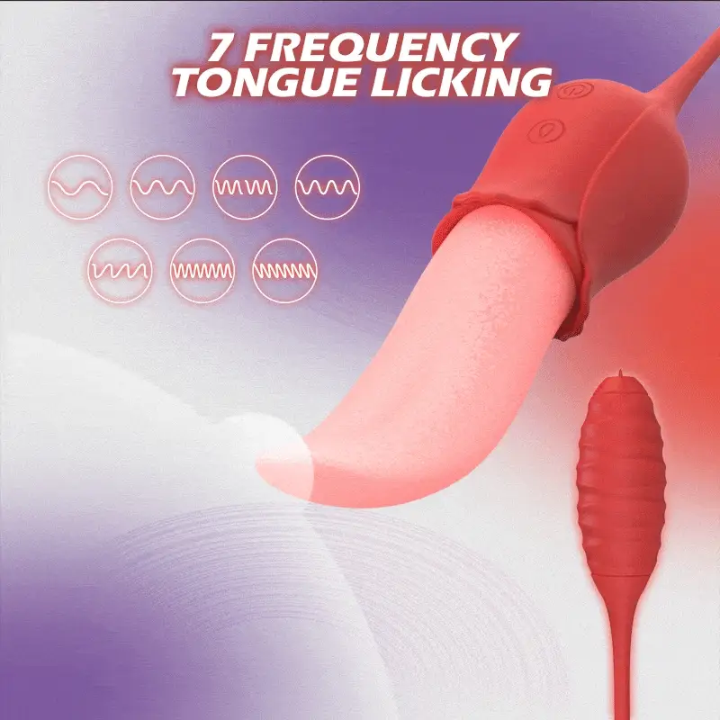 Mia 2-in-1 Upgraded Tongue-licking Rose Toy With Licking Bullet Vibrator - Image 3