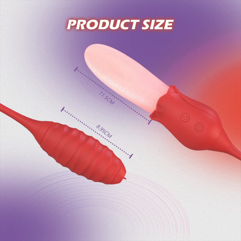 Mia 2-in-1 Upgraded Tongue-licking Rose Toy With Licking Bullet Vibrator - Image 5