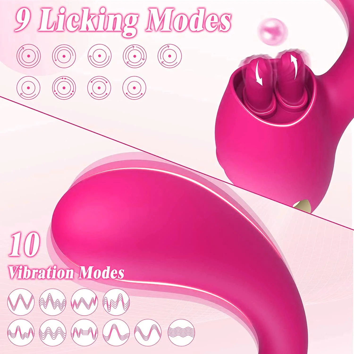 Merlot 2-in-1 Tongue-licking Dildo Vibrator - Image 3