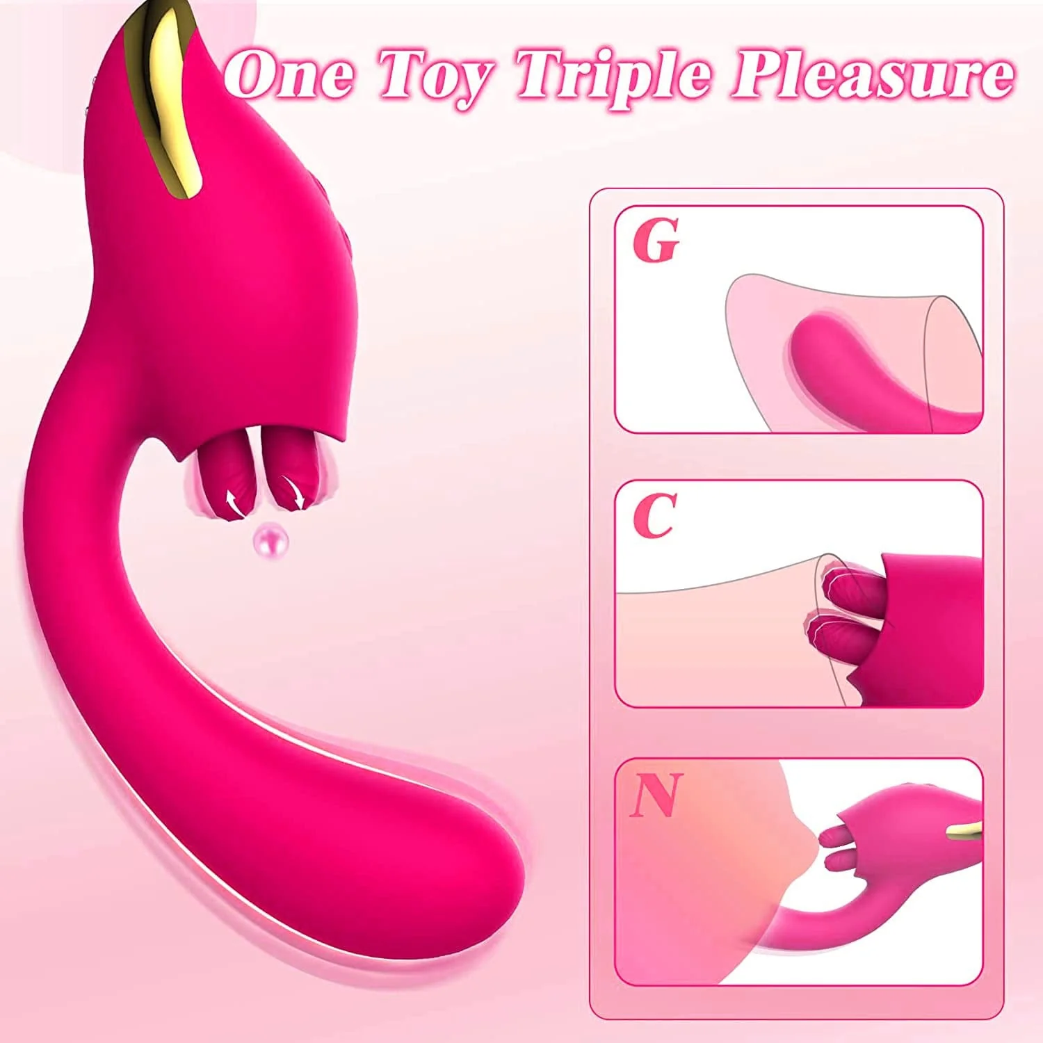Merlot 2-in-1 Tongue-licking Dildo Vibrator - Image 4