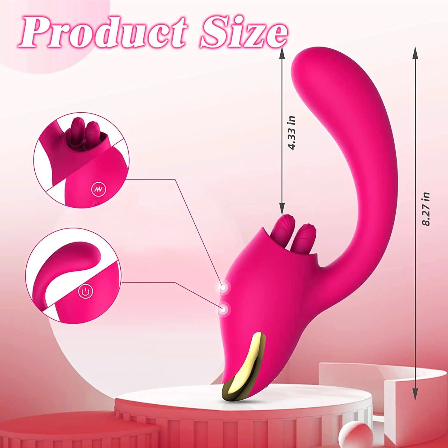 Merlot 2-in-1 Tongue-licking Dildo Vibrator - Image 5