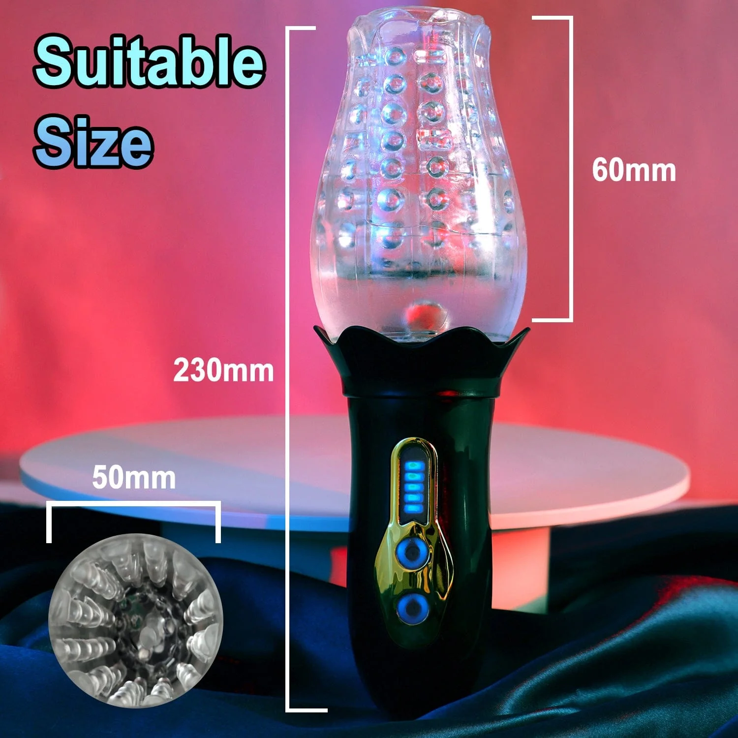 Male Rose Penis Trainer Rotating Vibrating Deepthroat Masturbator - Image 4
