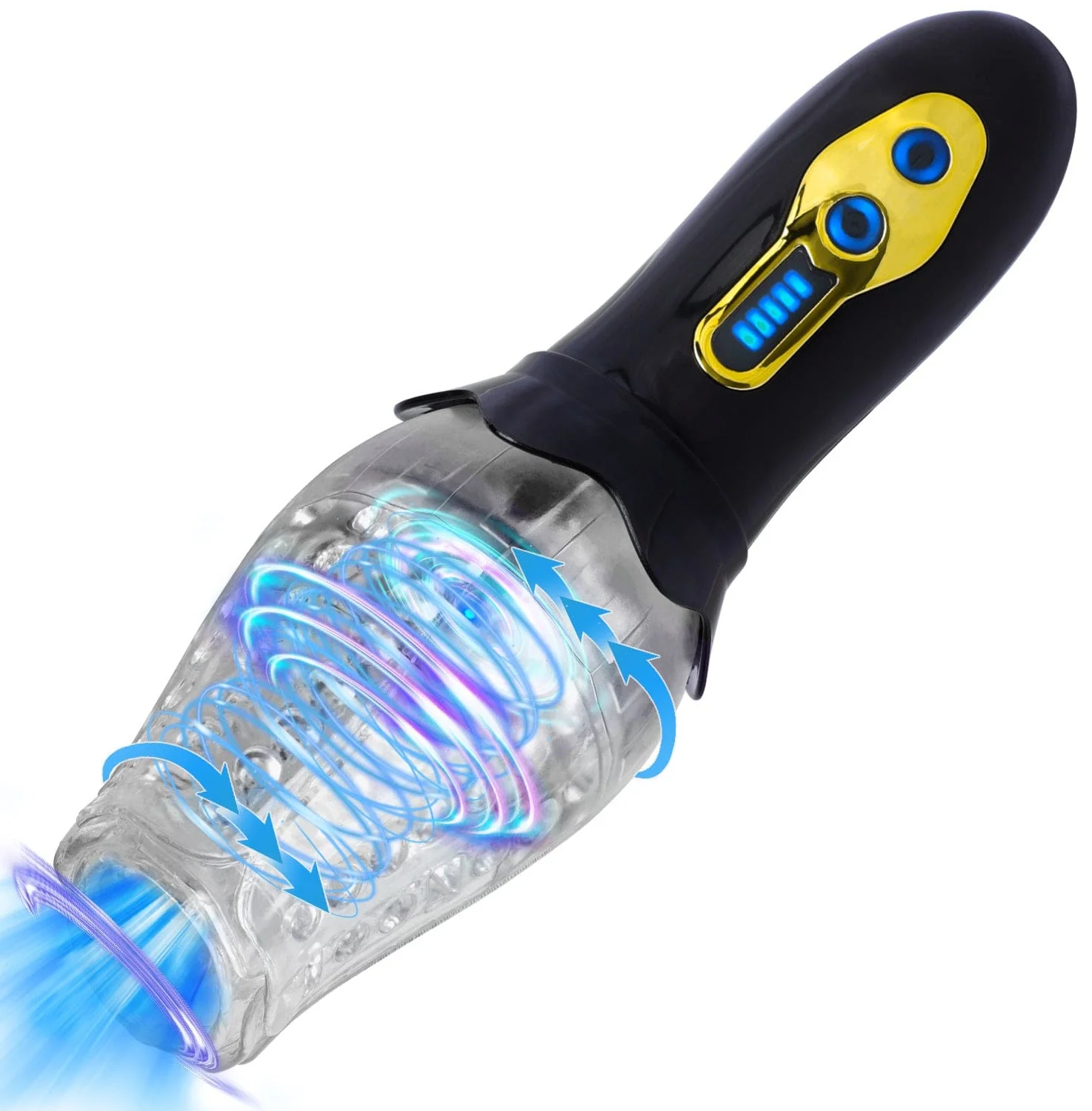 Male Rose Penis Trainer Rotating Vibrating Deepthroat Masturbator - Image 5