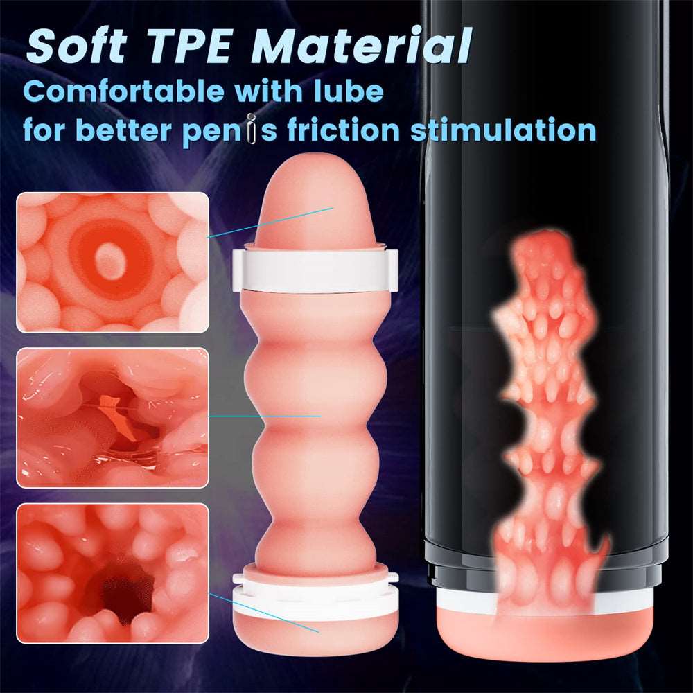 Big Cup Automatic Telescopic Penis Stimulation Pocket Pussy Stroker Male Masturbator - Image 3