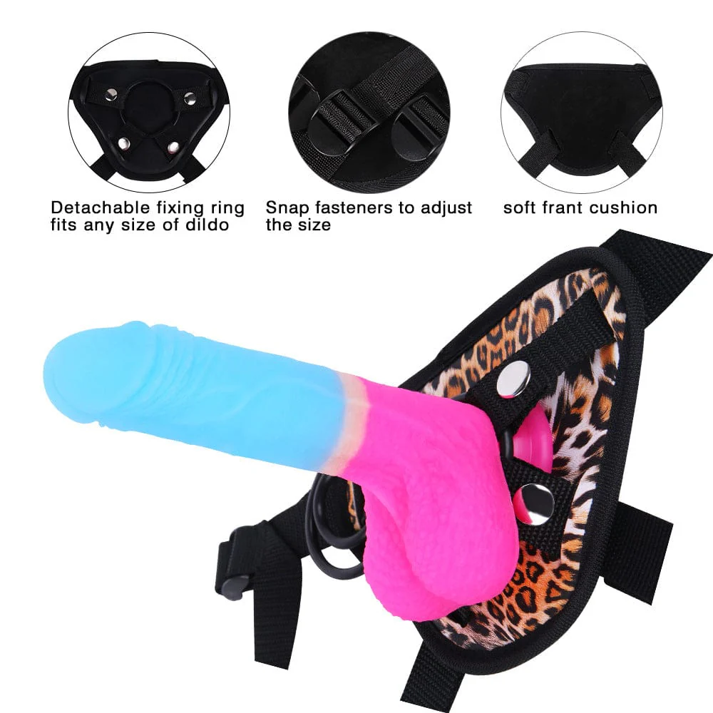 7.09 Inches Strap-on Dildo Leopard Belt For Lesbian Couple - Image 2