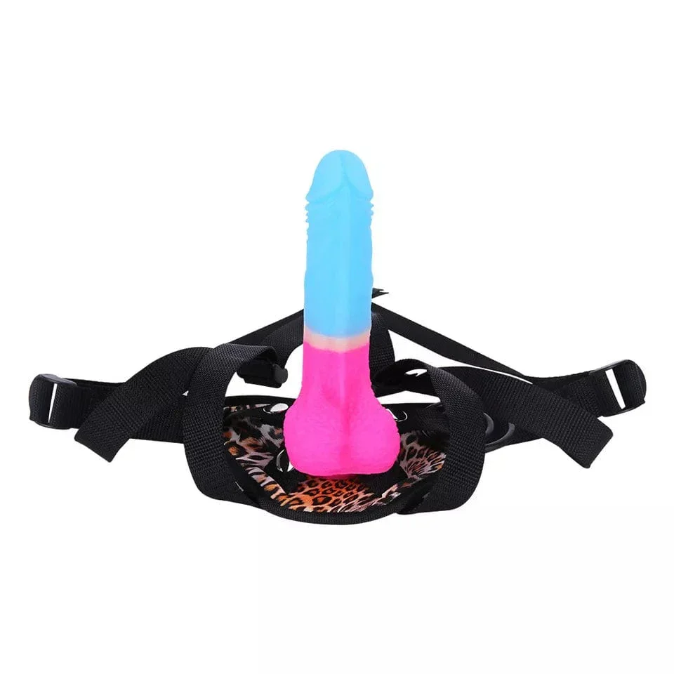 7.09 Inches Strap-on Dildo Leopard Belt For Lesbian Couple - Image 8