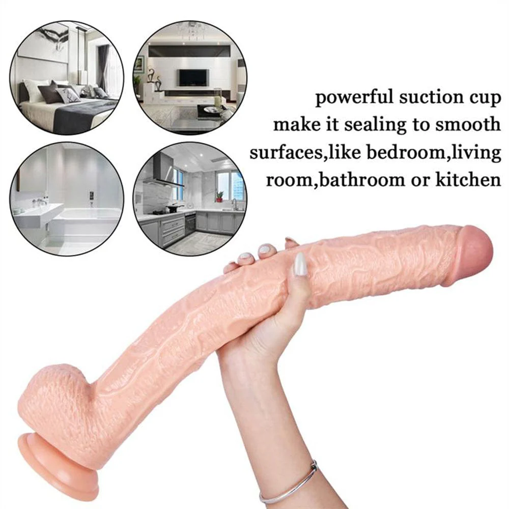 16.93 Inch Strap On Huge PVC Dildo - Image 5