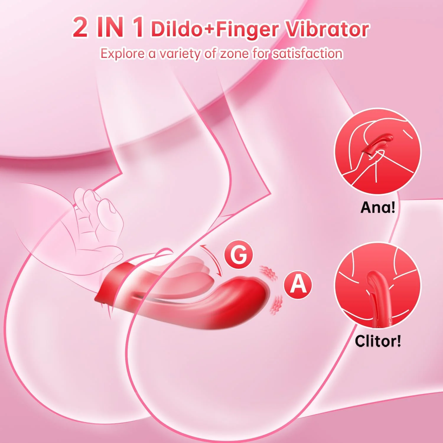 2 in 1 Flexible Finger Sleeve Clit G Spot Nipple Vibrator - Image 3
