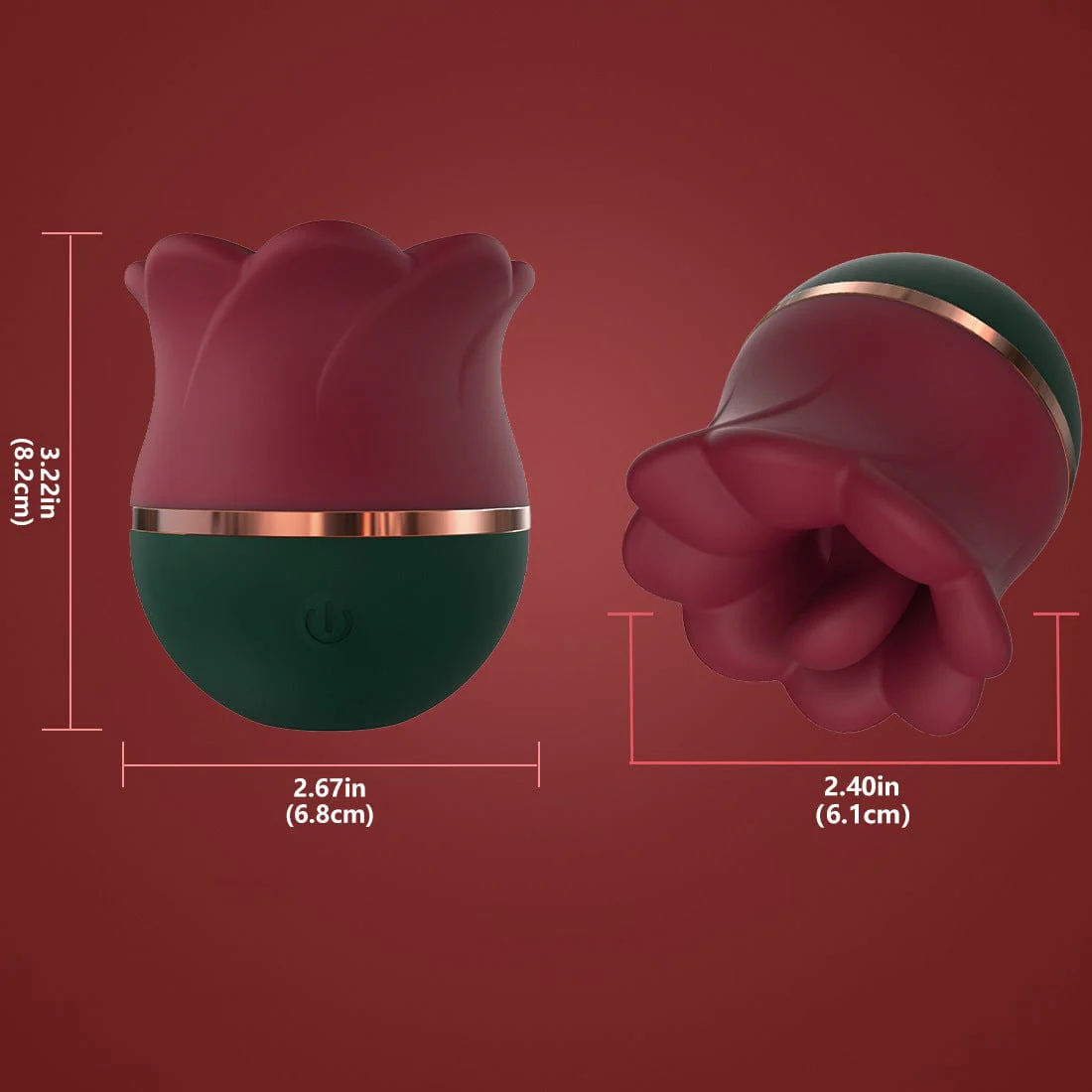 2 In 1 Rose Kiss Tongue Licking Rose Flower Vibrator - Image 4
