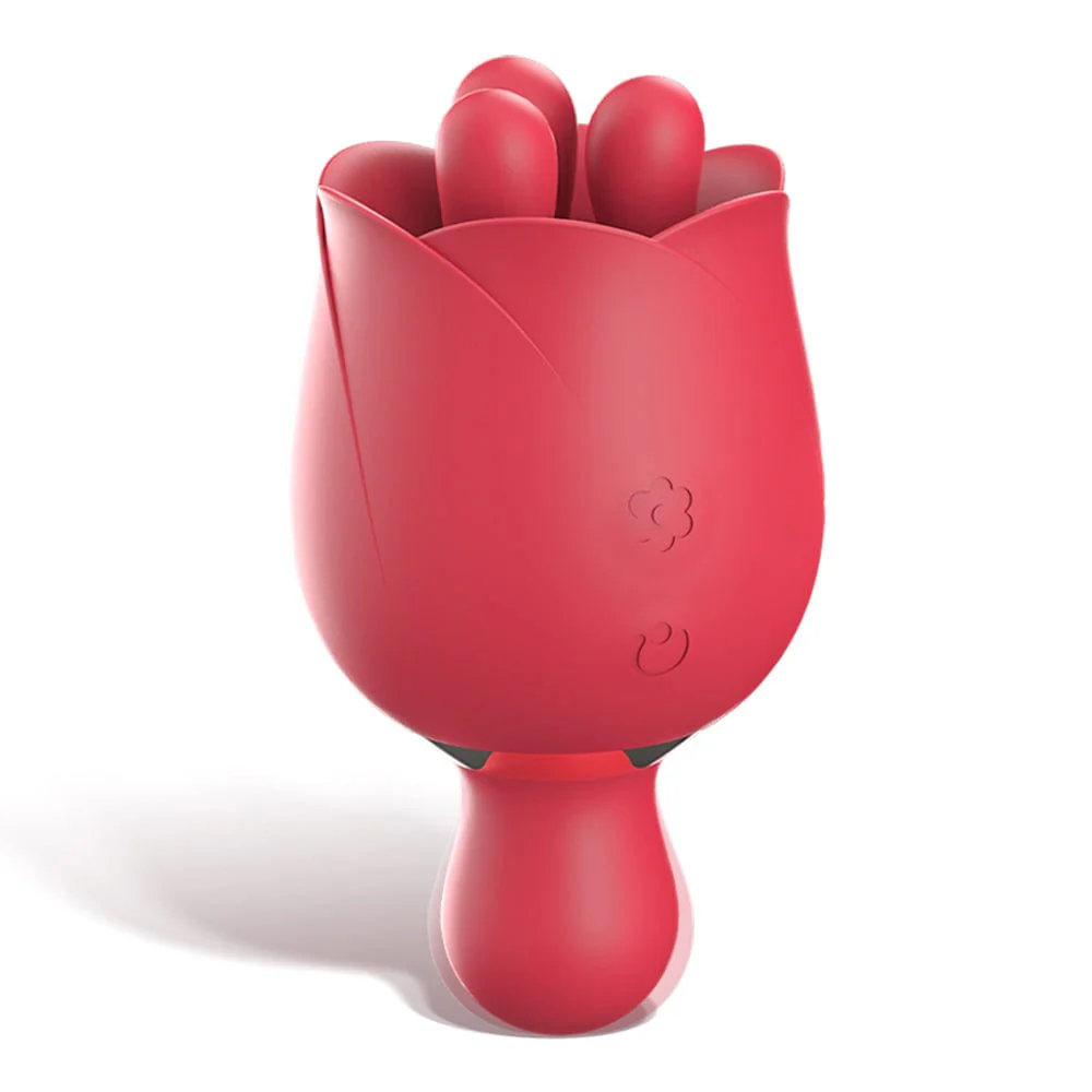 2 In 1 Rose Vibrator Sex Toy Clitoral Clit Tongue Licking Vibrator - Image 7