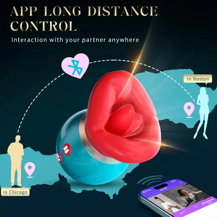 3 in 1 App Remote Control Big Mouth Vibrator With 360° Tongue Licking & Sucking & Vibrating - Image 3