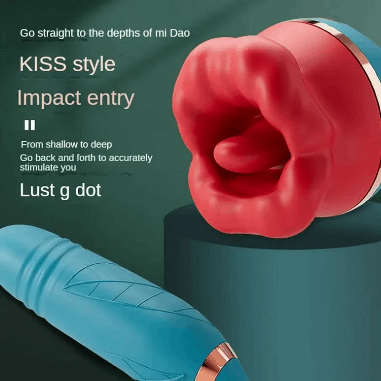 3 In1 Big Mouth Sucking Tongue Licking Vibrator & Thrusting Bullet Vibrator - Image 2