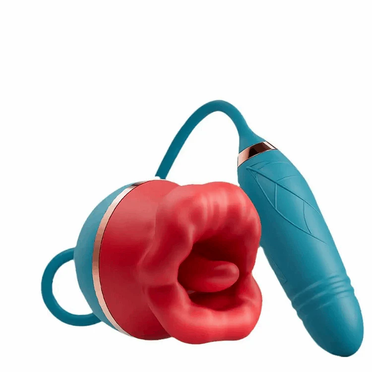 3 In1 Big Mouth Sucking Tongue Licking Vibrator & Thrusting Bullet Vibrator - Image 5