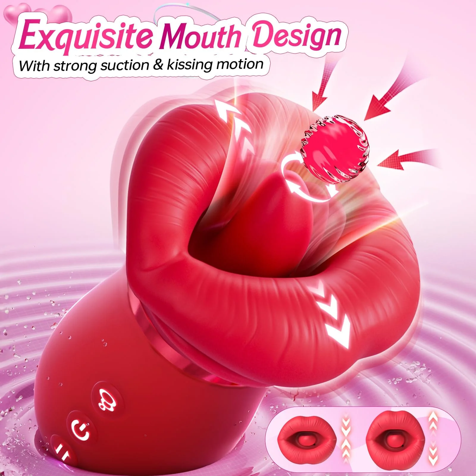 4IN1 Mouth Sucking Vibrator Rose Sex Toy - Image 5