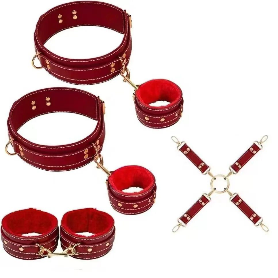 4PCS BDSM Kit Sex Bondage Set with Adjustable Cuffs for SM Games Couples firting - Image 7