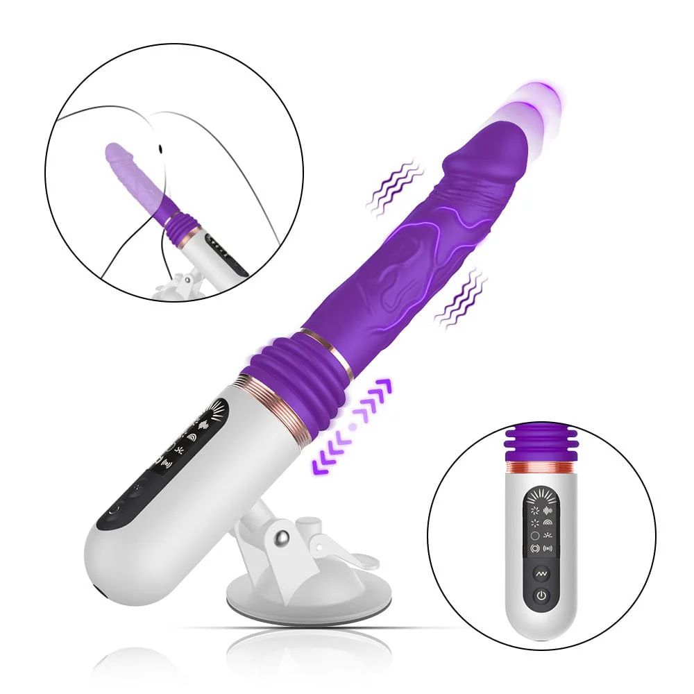 5 Thrusting & 8 Vibrating Dildo Machine with Handle and Sucker - Image 2