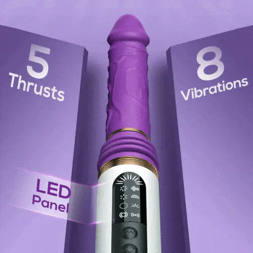 5 Thrusting & 8 Vibrating Dildo Machine with Handle and Sucker - Image 4