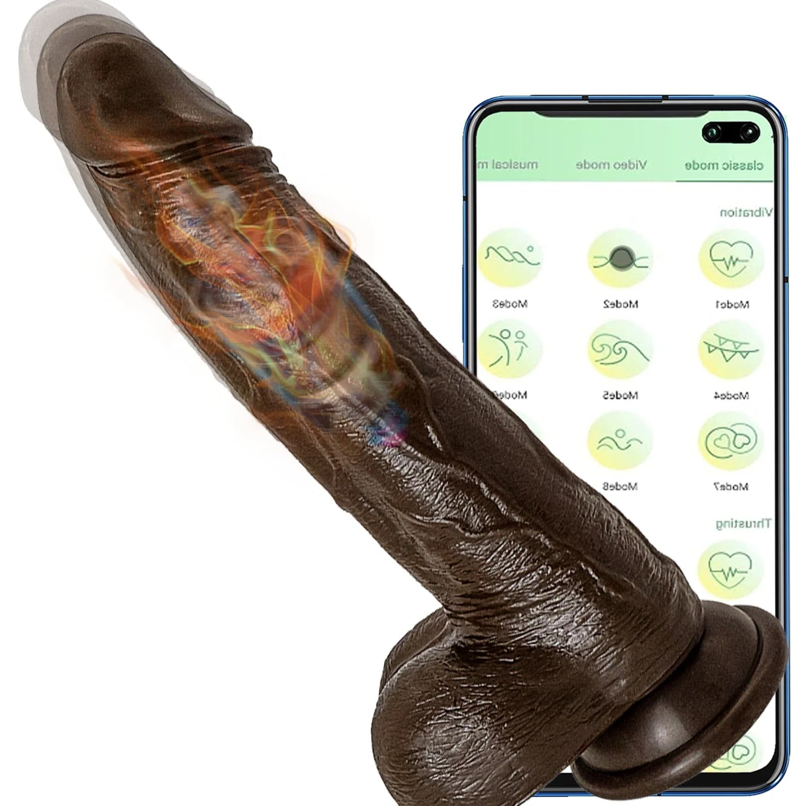 8.6-In Vibrating Thrusting Swing Thick Long Lifelike Dildo With Remote Control - Image 15