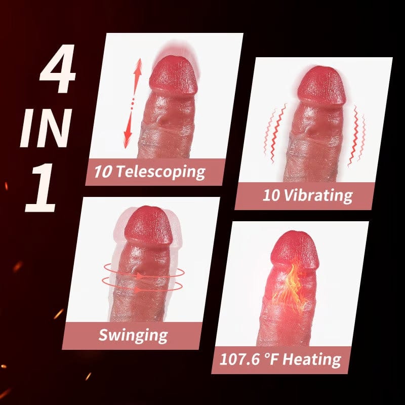 8.6-In Vibrating Thrusting Swing Thick Long Lifelike Dildo With Remote Control - Image 3