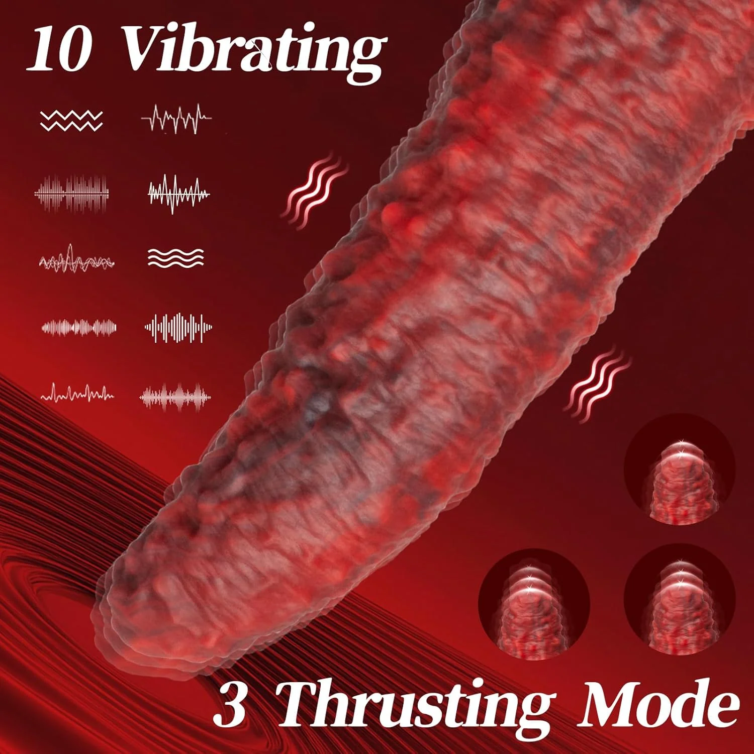 9.5-inch Realistic Monster Tongue Thrusting Dildo Vibrator With Remote Control - Image 2