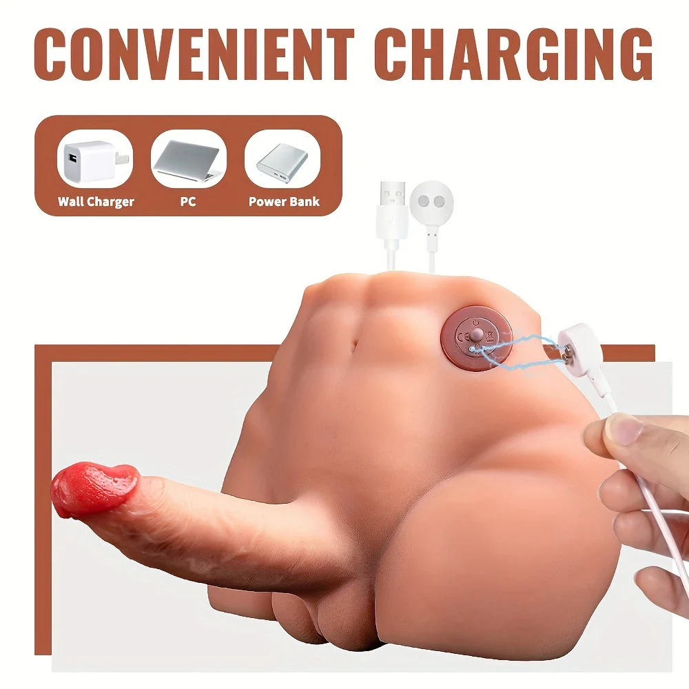 9.57Lb Realistic Male Torso Sex Doll with Thrusting Dildo - Image 3