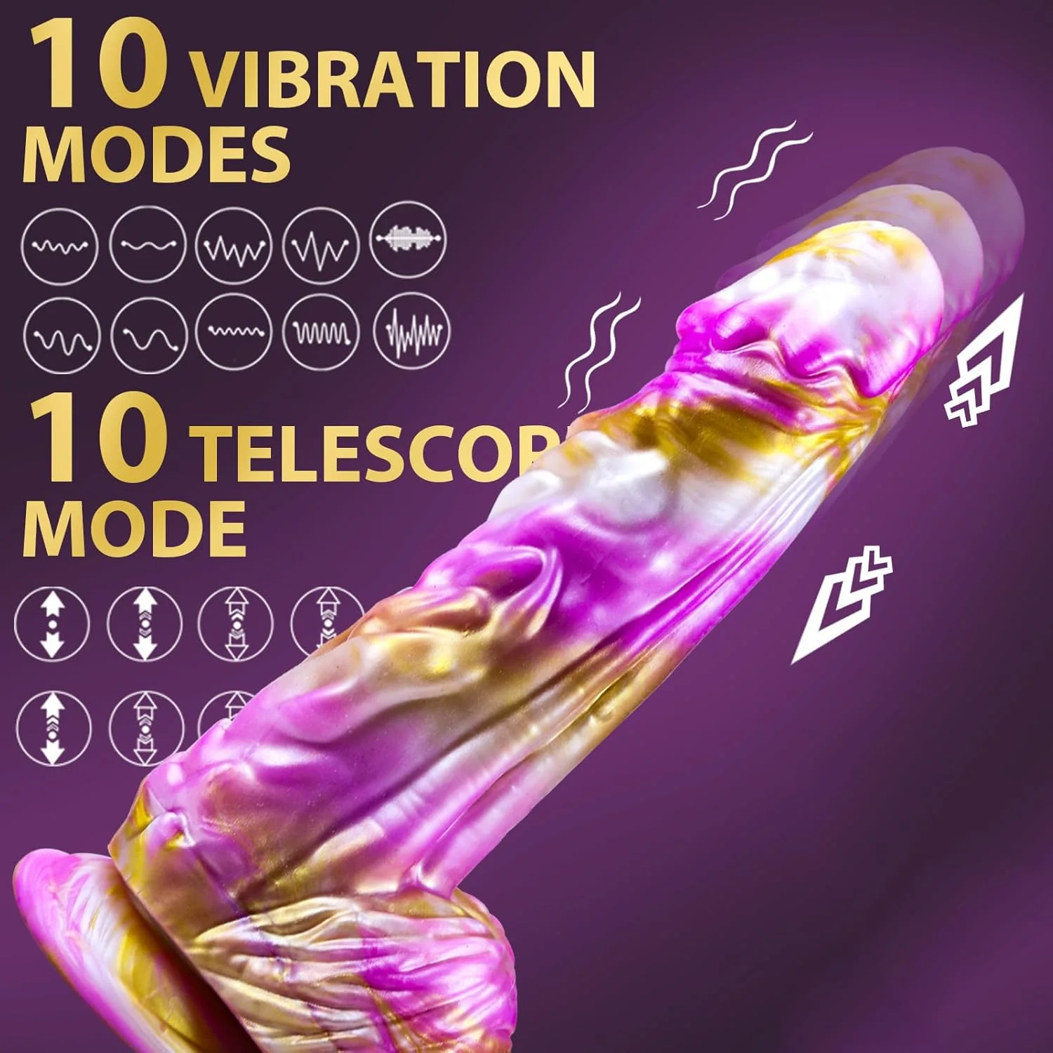 9 Inch Huge Monster Fantasy Dildo Thrusting Vibrator - Image 2