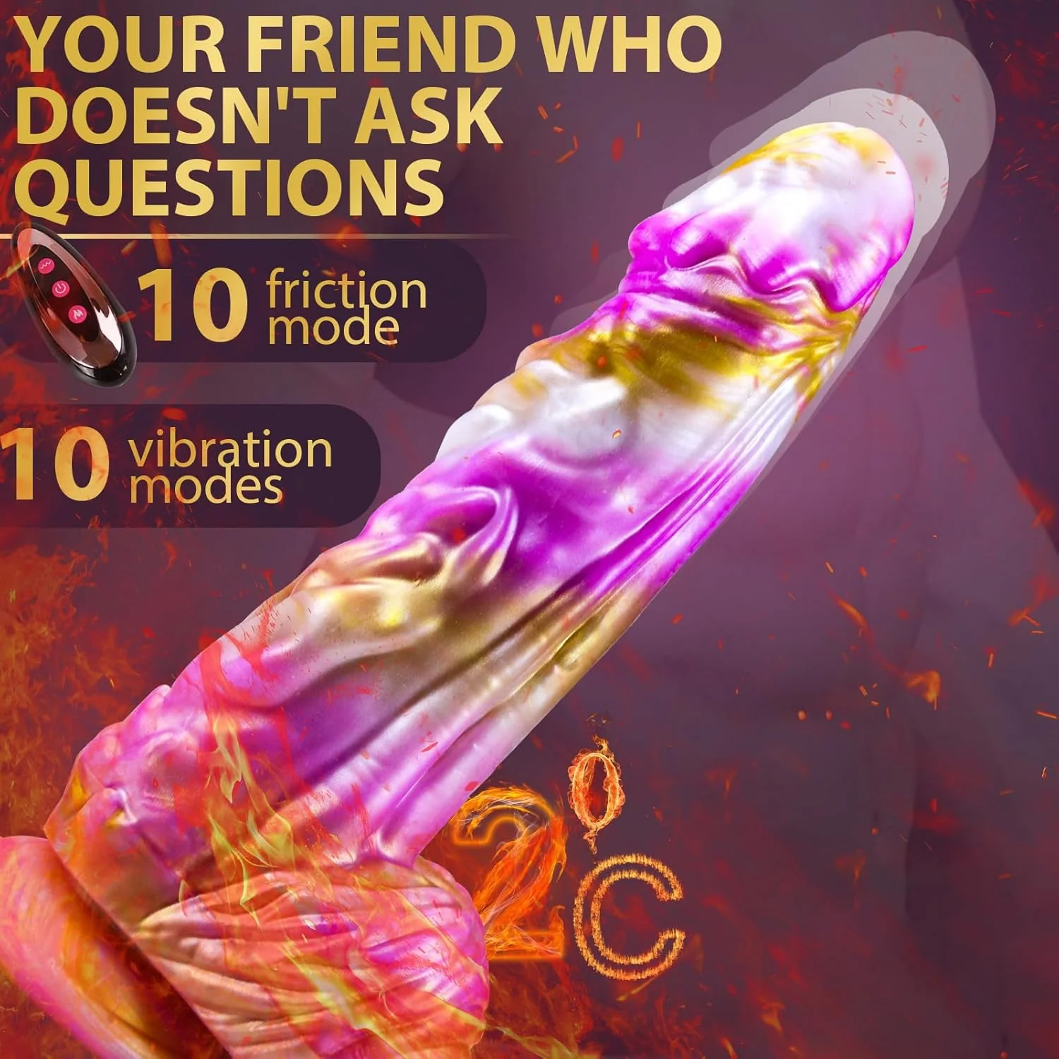 9 Inch Huge Monster Fantasy Dildo Thrusting Vibrator - Image 3
