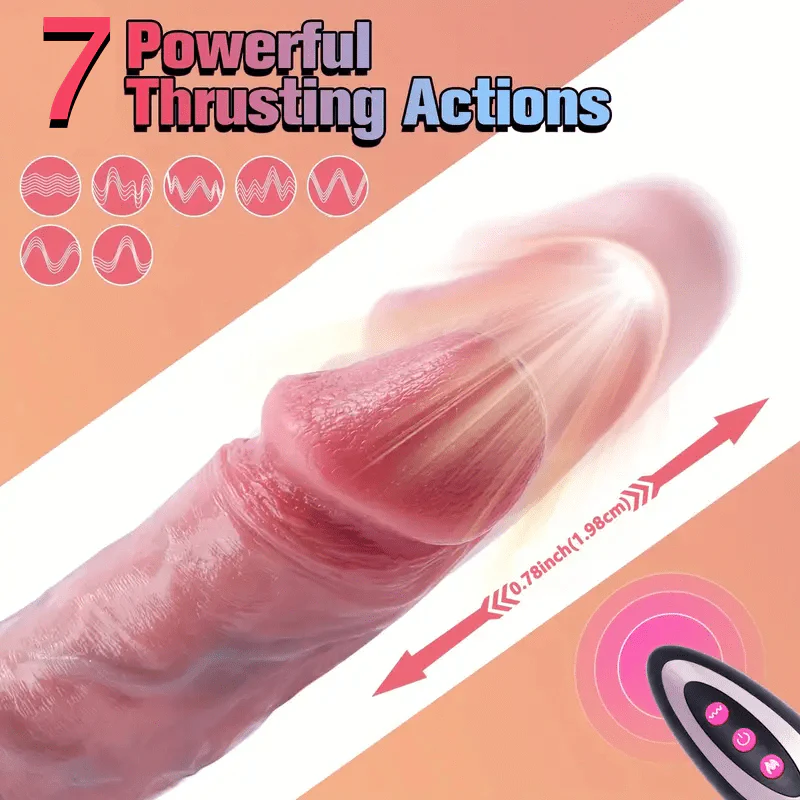 9in-Realistic Brown Thrusting Dildo Vibrator Remote Control - Image 2