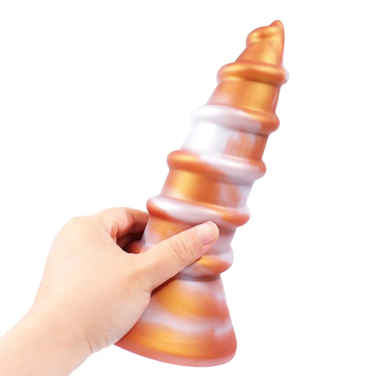 AIMITEX Gold Silicone Screw Super Thick Penis Butt Plug Anal Sex Toy - Image 10