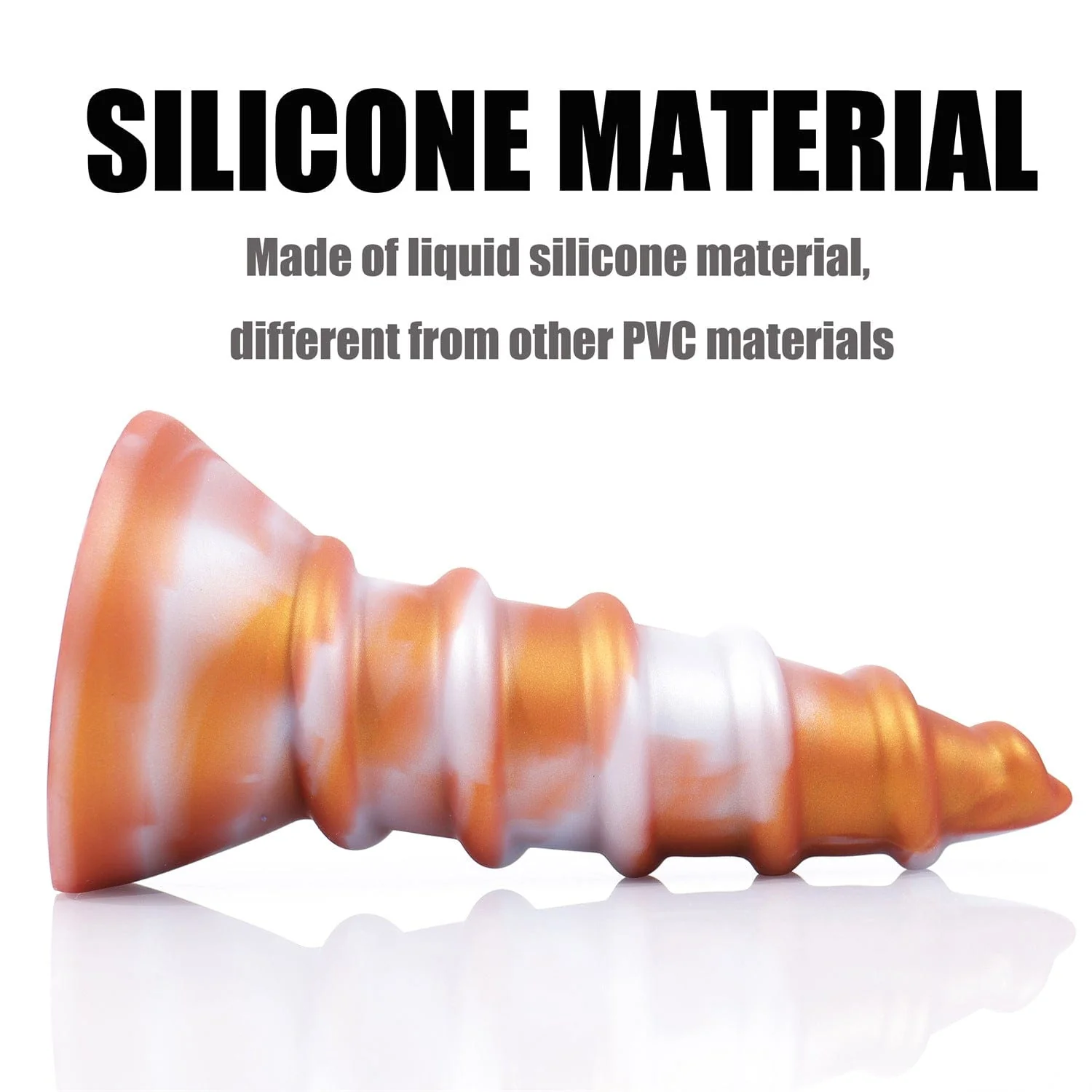 AIMITEX Gold Silicone Screw Super Thick Penis Butt Plug Anal Sex Toy - Image 4