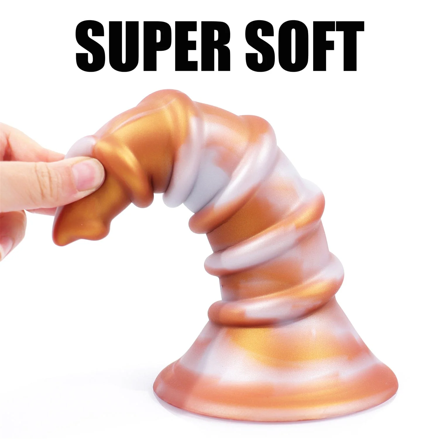 AIMITEX Gold Silicone Screw Super Thick Penis Butt Plug Anal Sex Toy - Image 5