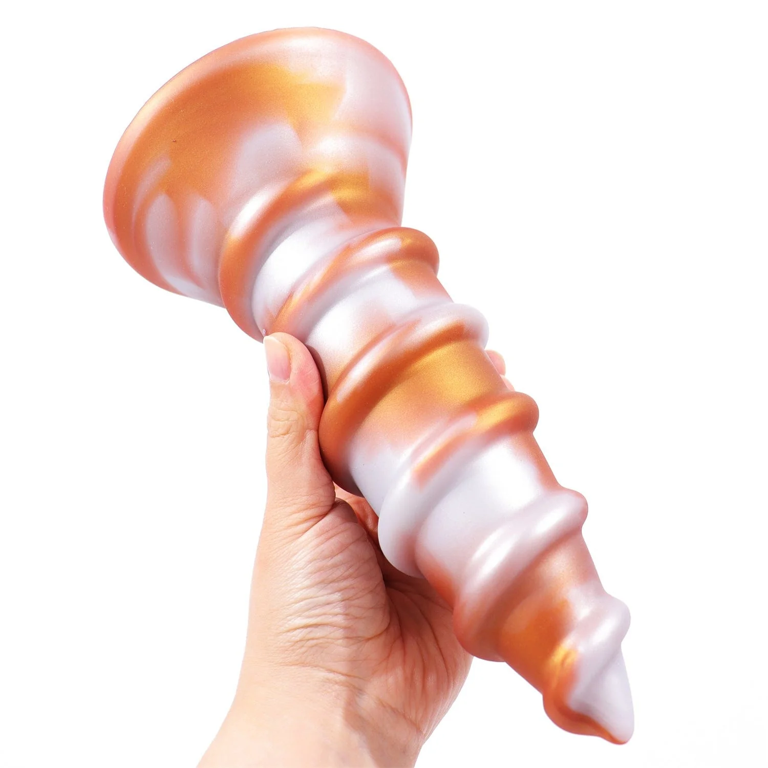 AIMITEX Gold Silicone Screw Super Thick Penis Butt Plug Anal Sex Toy - Image 9