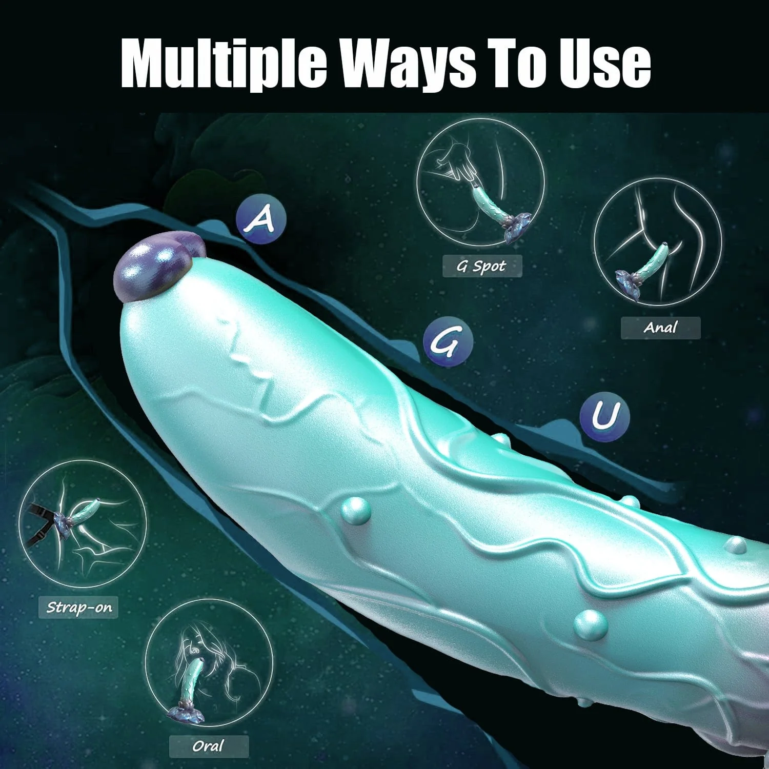 AIMITEX Rose Silicone Dildo Anal Plug Alien Cute Penis - Image 5