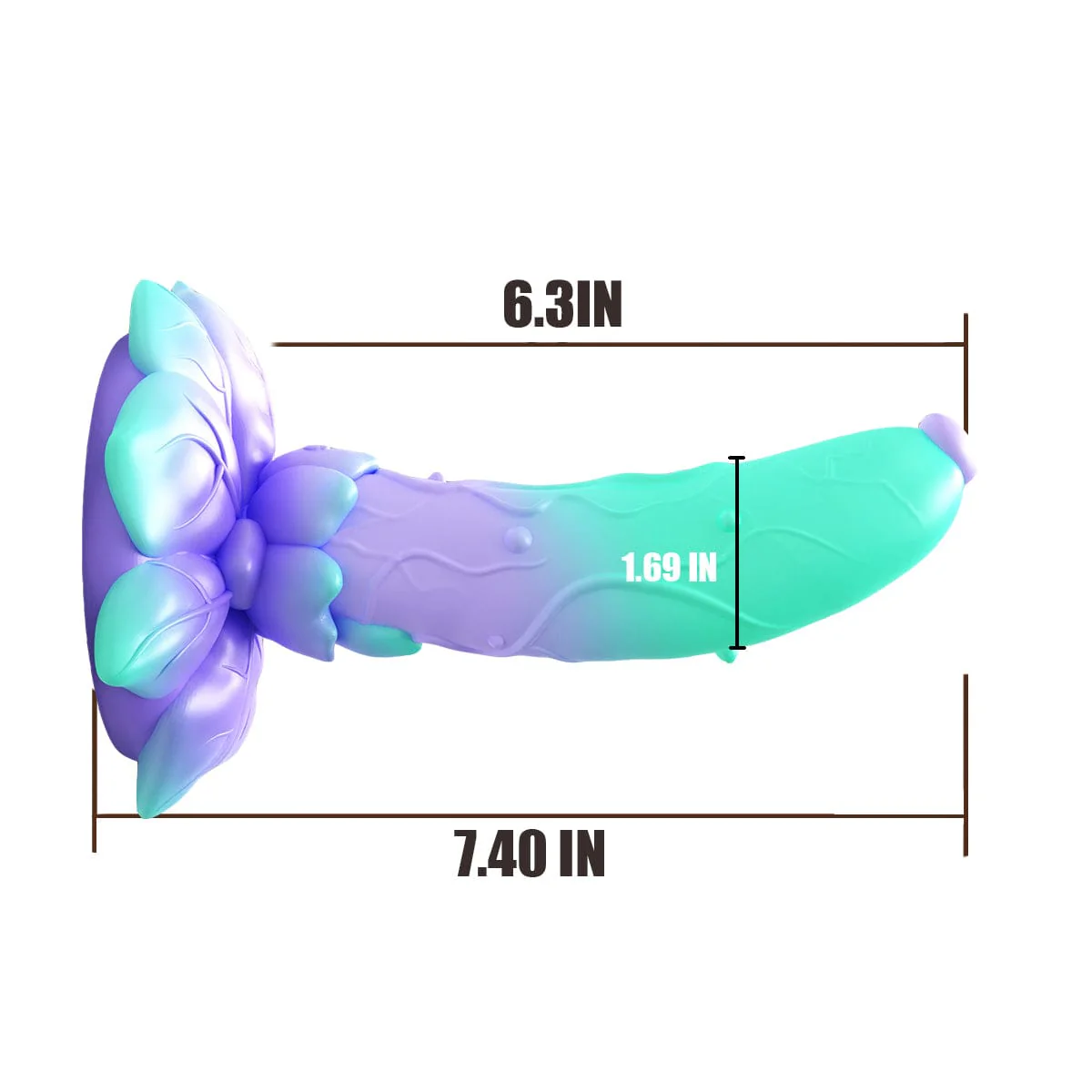 AIMITEX Rose Silicone Dildo Anal Plug Alien Cute Penis - Image 8