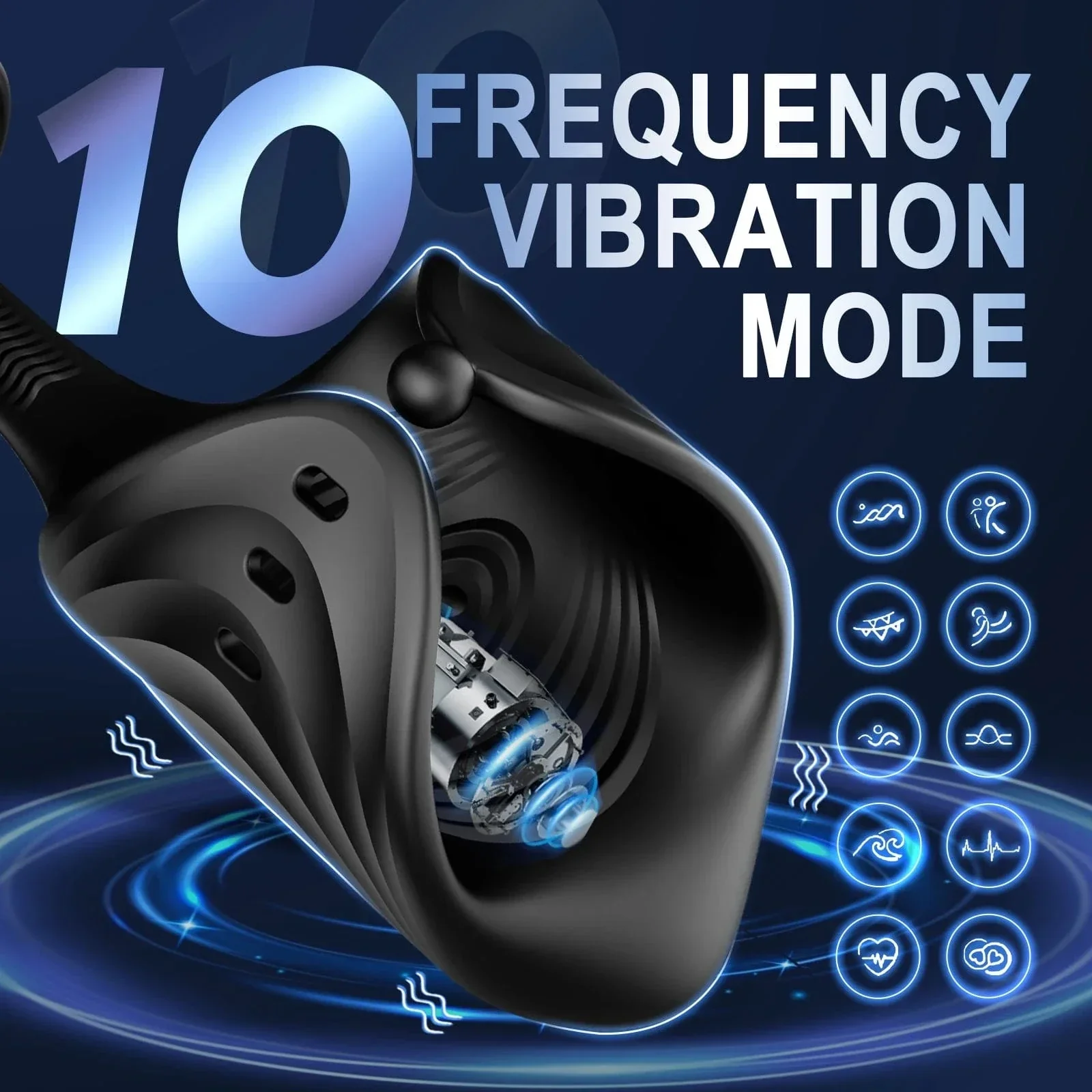 App Wireless Control Cock Ring Adjustable Vibrator Male Penis Trainer - Image 2