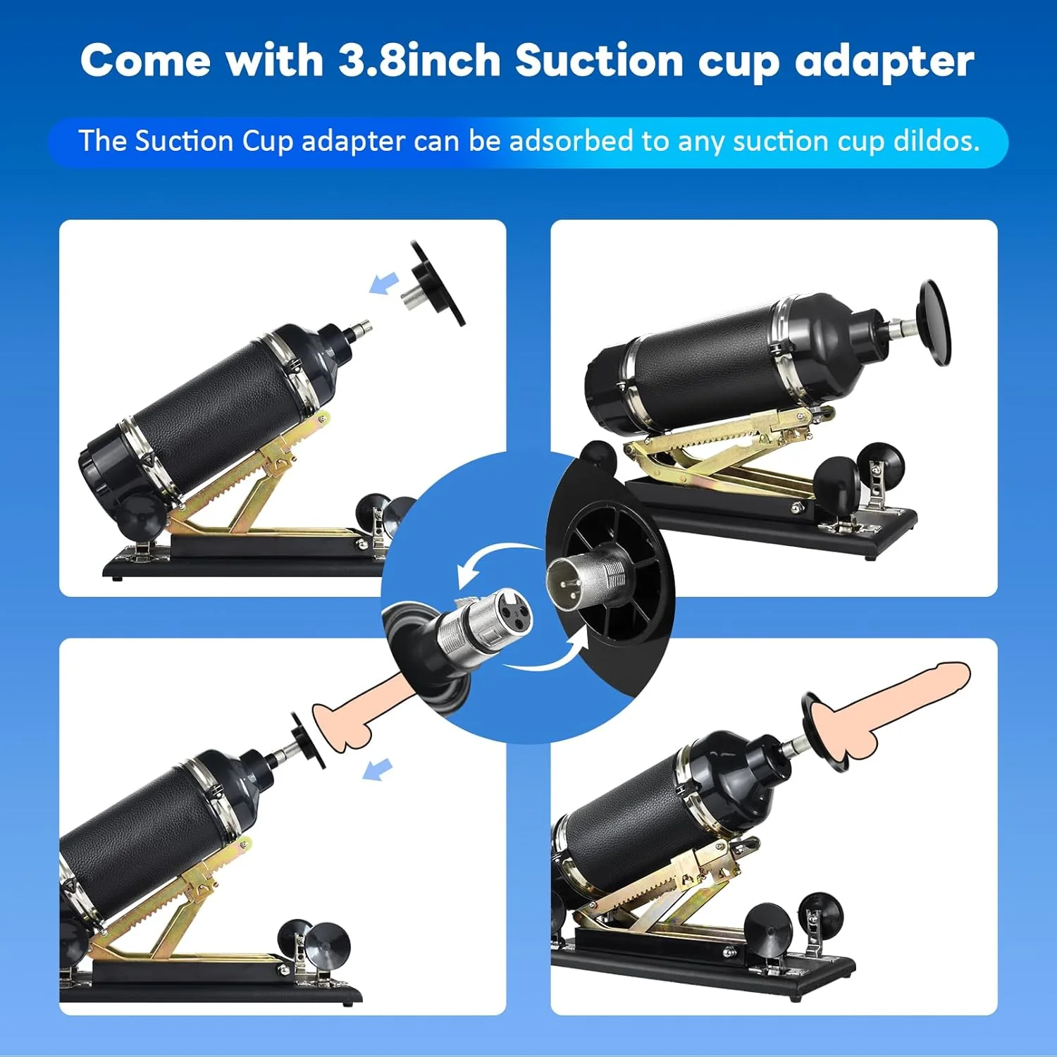Automatic Sex Machine with 3.8inch Suction Cup Adapter and Dildo Attachments - Image 2