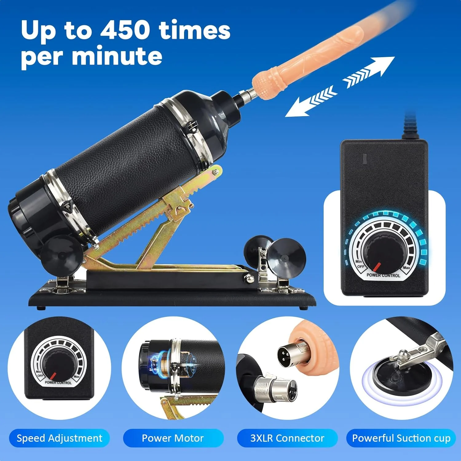 Automatic Sex Machine with 3.8inch Suction Cup Adapter and Dildo Attachments - Image 4