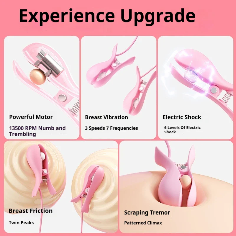 BDSM Electric Shock Nipple Clamp Breast Massager - Image 4