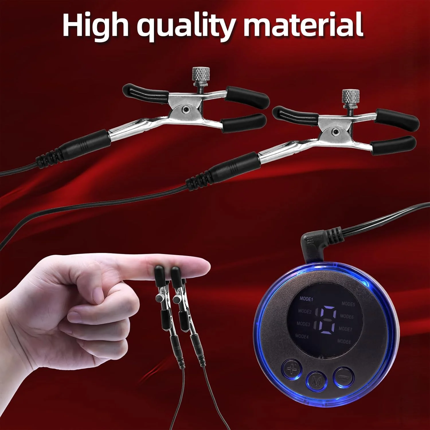 BDSM Electric Shock Nipple Clitoral Clip Chain - Image 4