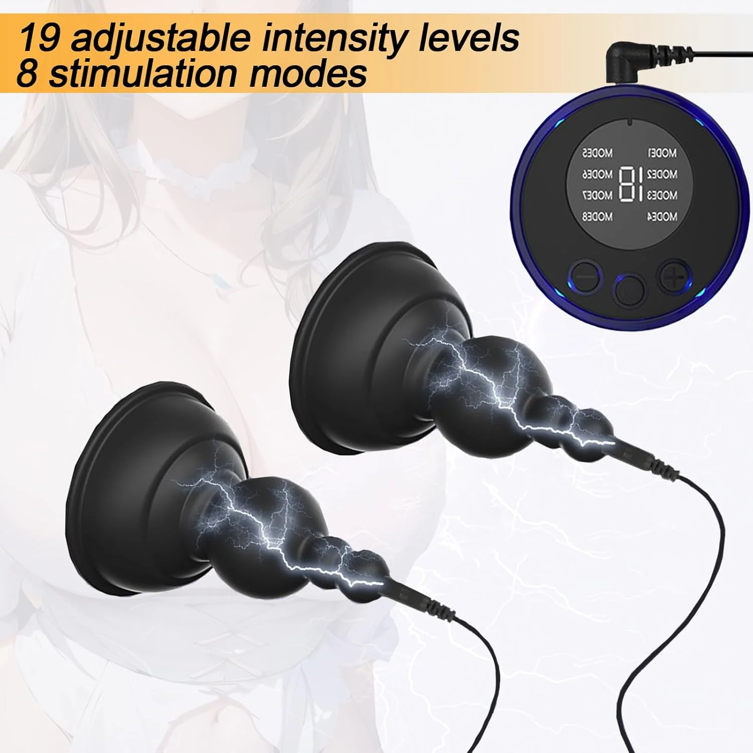 BDSM Electric Shock Silicone Nipple Stimulator with Remote Control - Image 5